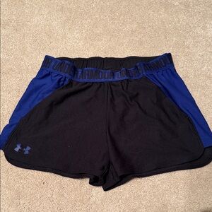 Under Armour Women's Black and Blue Athletic Shorts